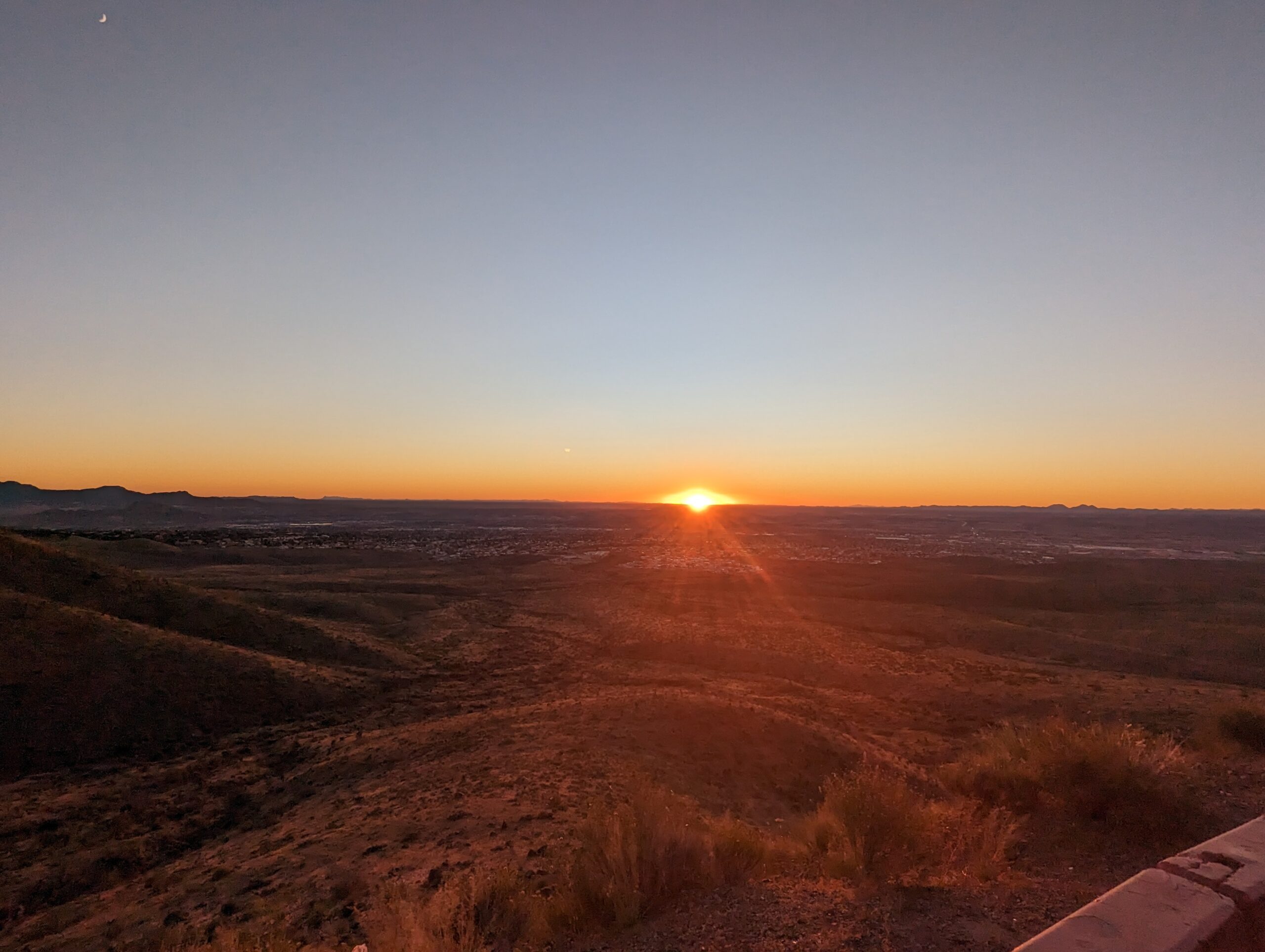 Sunset over the west side of El Paso Texas from the overlook on Transmountain Drive.