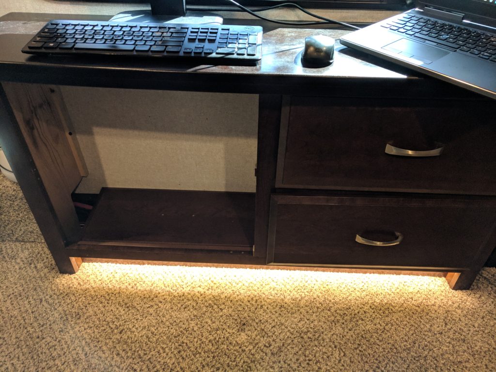 Picture of the desk with dresser drawers removed