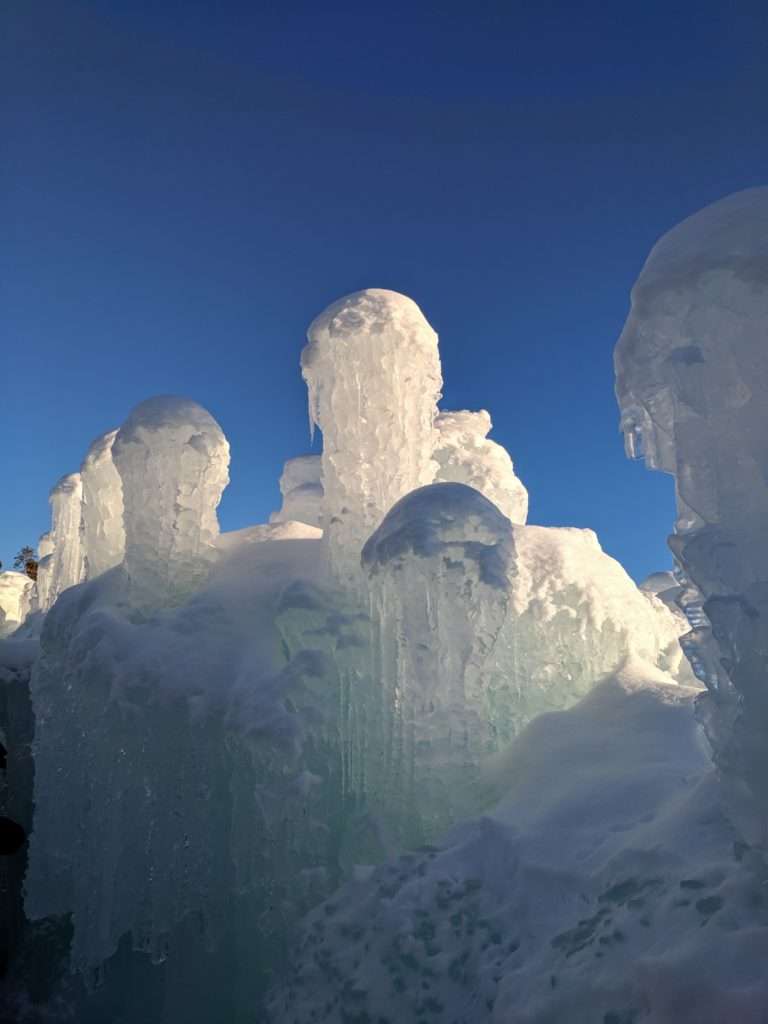 Ice castle columns look like jellyfish
