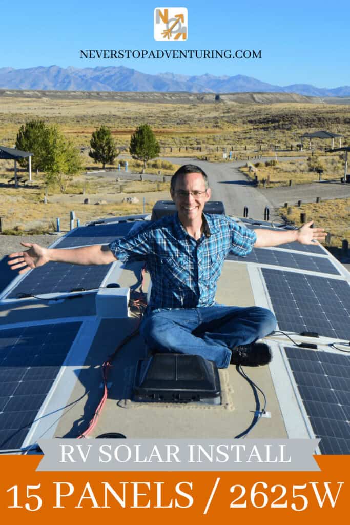 Pinnable image of RV Solar Install 15 Panels / 2625W