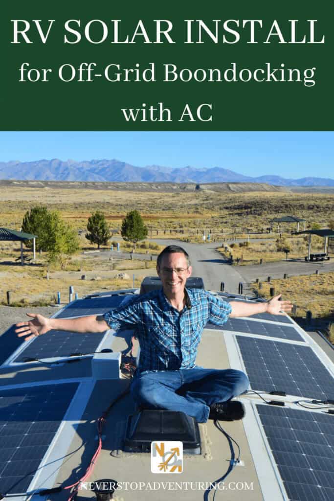 Pinnable image of RV Solar Install for Off-Grid Boondocking with AC