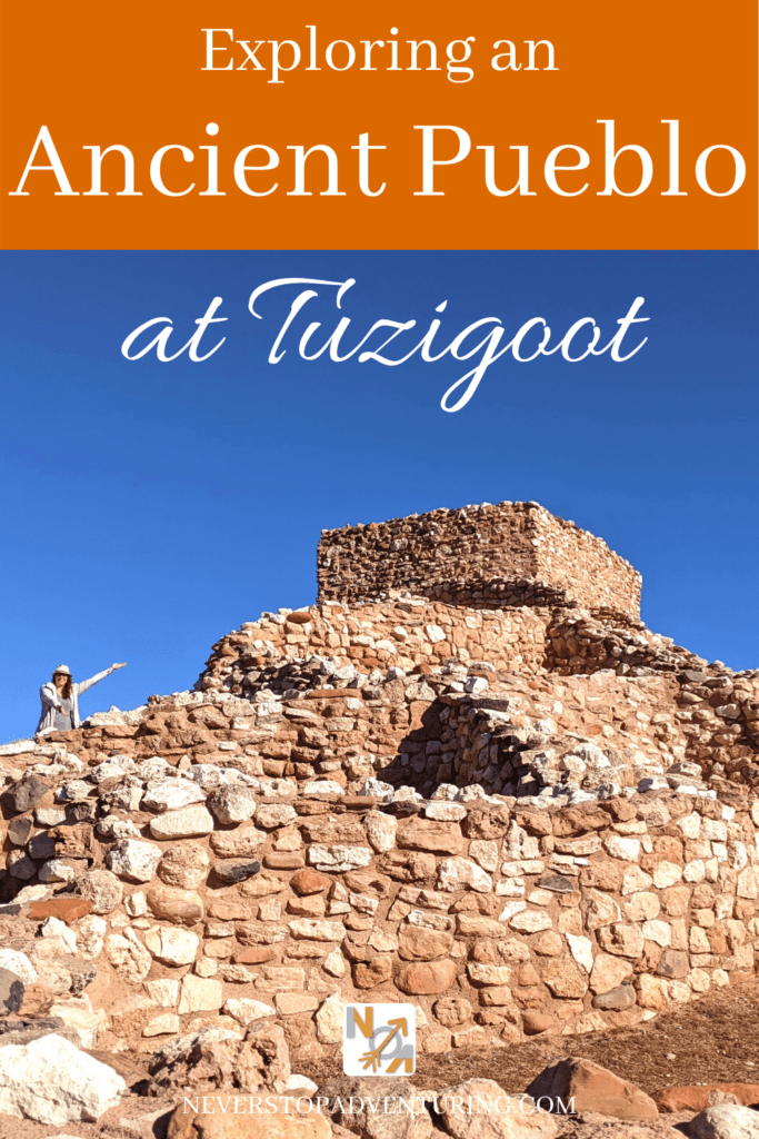 Woman standing next to Tuzigoot National Monument