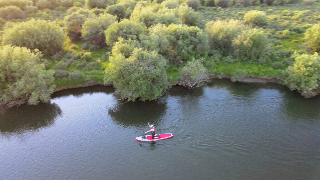 Woman on paddleboard