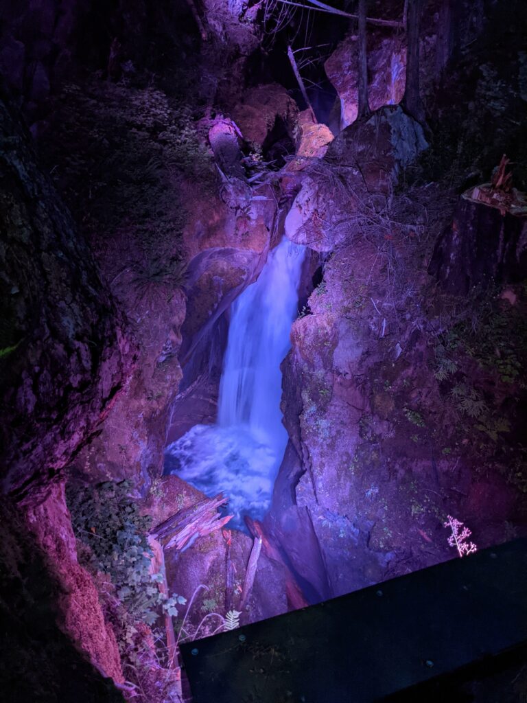 Ladder Creek Falls at night