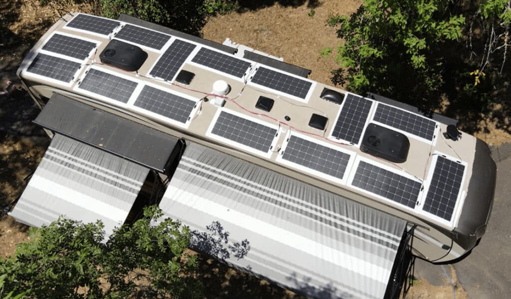 RV Roof with Solar Panels