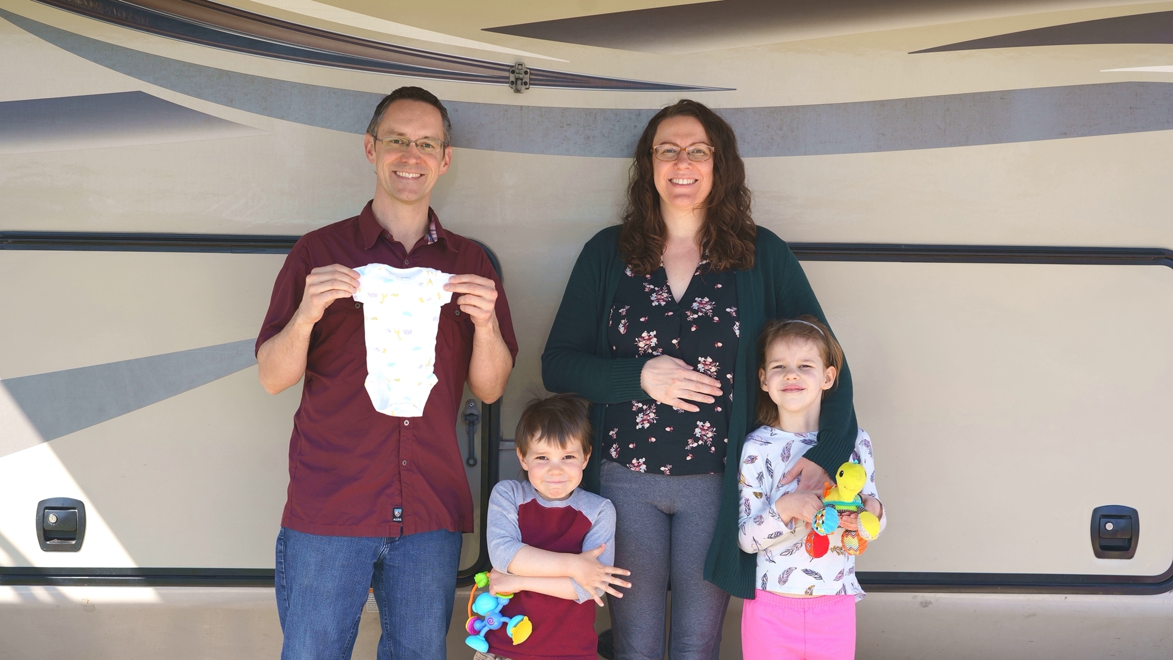 Family expecting new baby while RVing