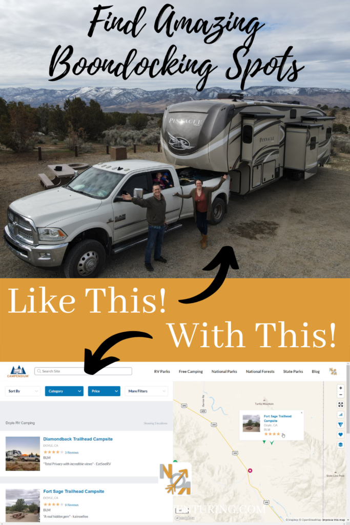 Pinnable image family at boondocking site and program used to find them
