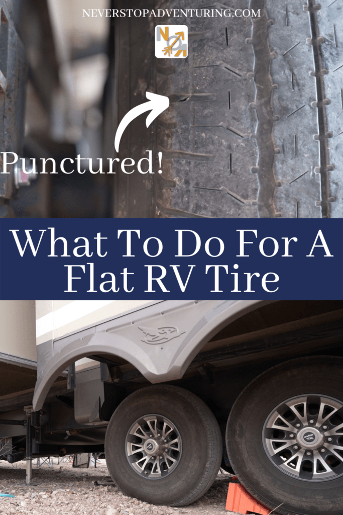 Pinnable image of punctured and flat RV tire