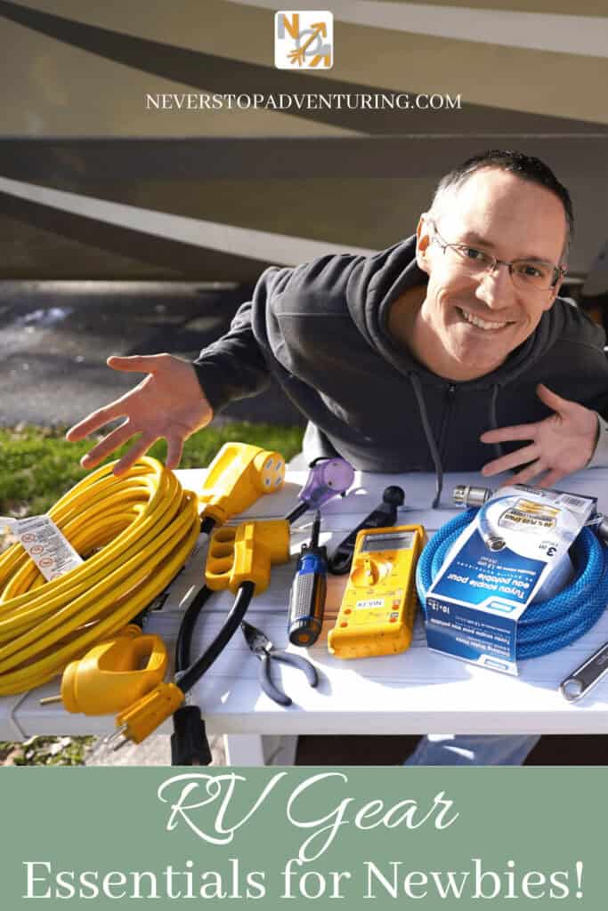 PInnable image of Kevin showing gear for new RVers
