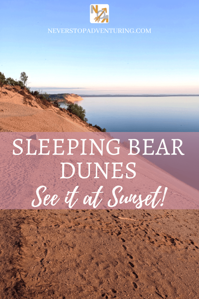 Pinnable image of Sleeping Bear Dunes at sunset