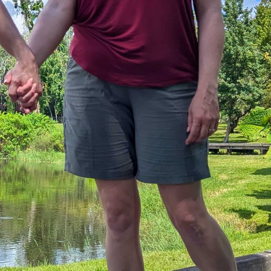 Trekr women's shorts close-up